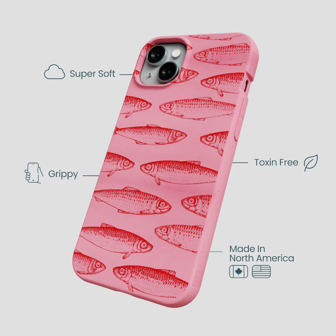 Bubblegum Pink Sardine Stream iPhone 15 Plus Case - Image 4