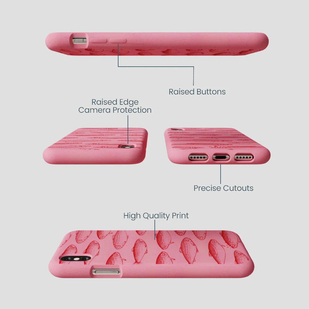 Bubblegum Pink Sardine Stream iPhone XR Case - Image 3