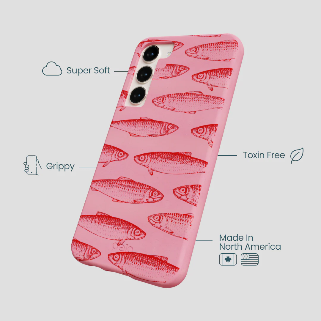 Bubblegum Pink Sardine Stream Samsung Galaxy S24+(Plus) Case - Image 4