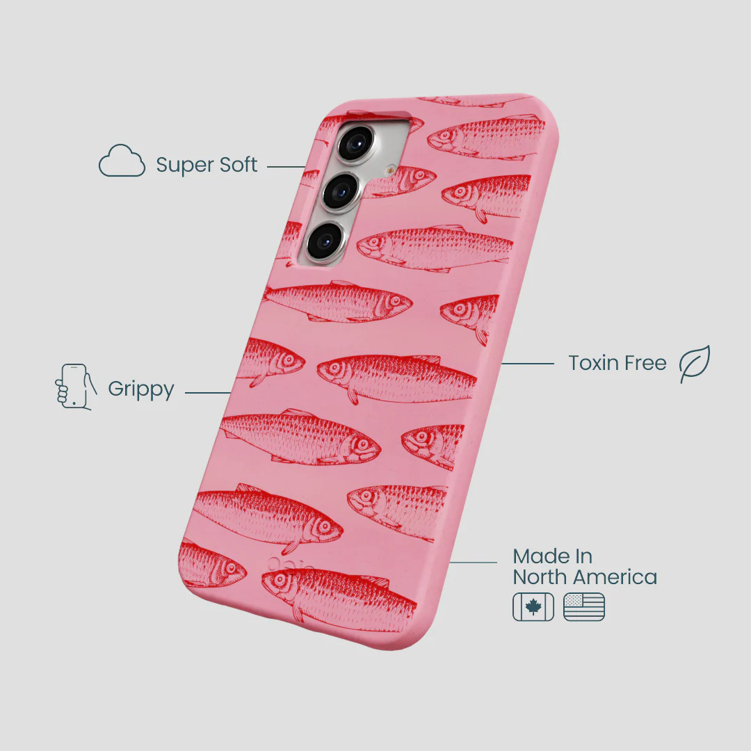 Bubblegum Pink Sardine Stream Samsung Galaxy S25 Case - Image 4