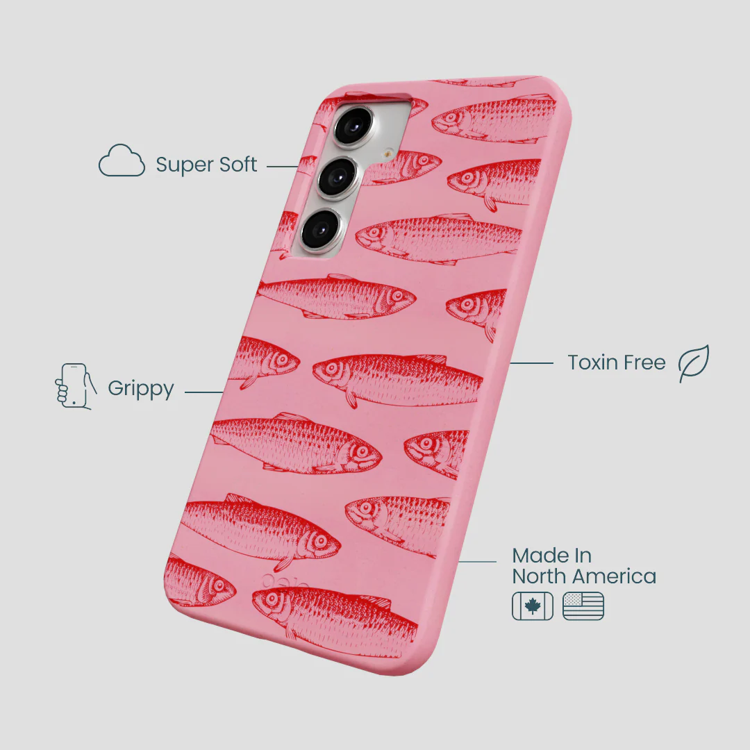 Bubblegum Pink Sardine Stream Samsung Galaxy S25+(Plus) Case - Image 4