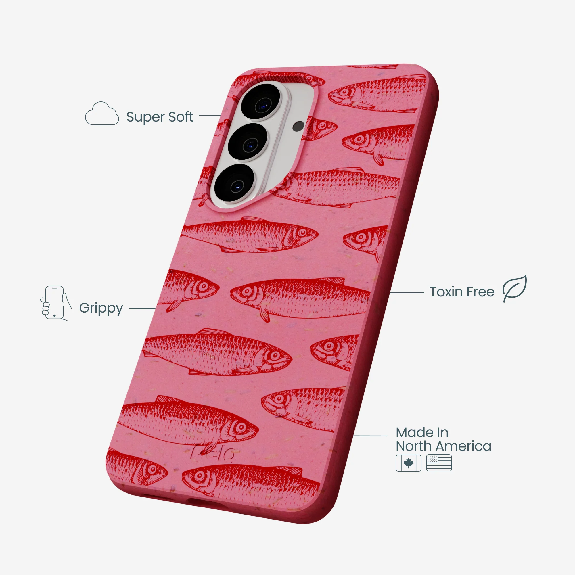 Bubblegum Pink Sardine Stream Samsung Galaxy S26 Case - Image 4