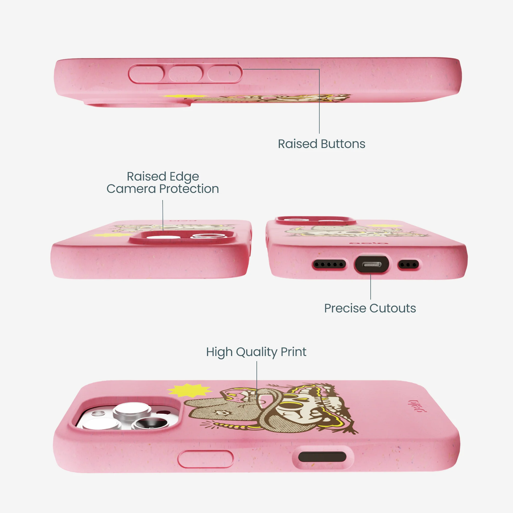 Bubblegum Pink Snakebite iPhone 16 Pro Max Case - Image 3