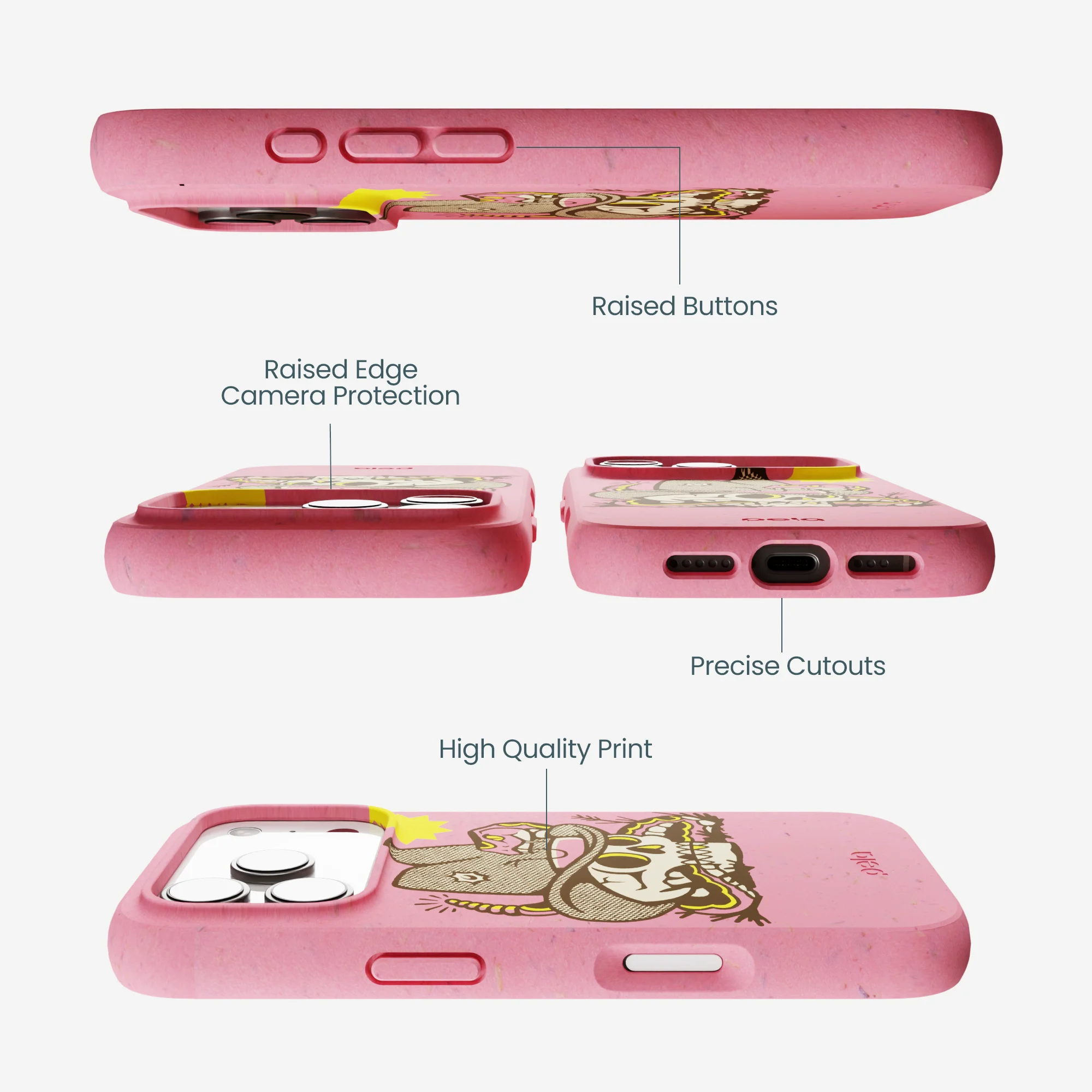 Bubblegum Pink Snakebite iPhone 17 Pro Case - Image 3