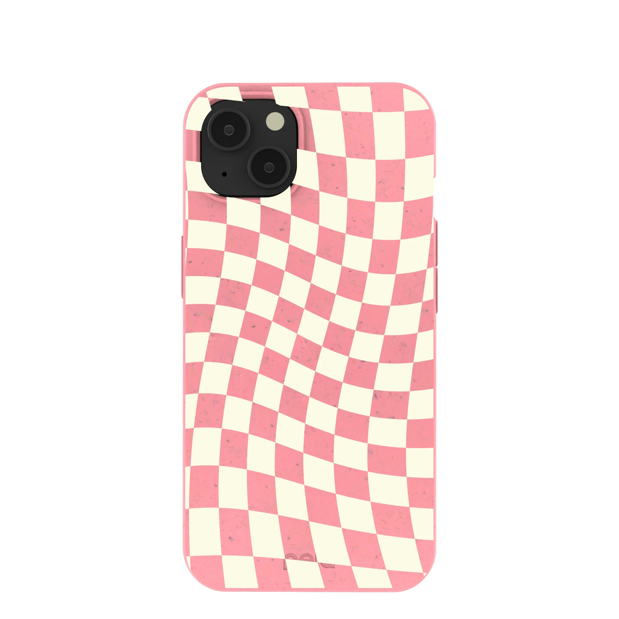 Bubblegum Pink Warped Checkers iPhone 13 Case