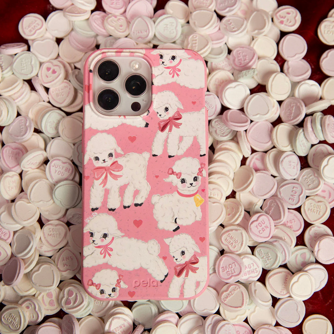 Bubblegum Pink Wool You Be Mine iPhone 13 Case - Image 2