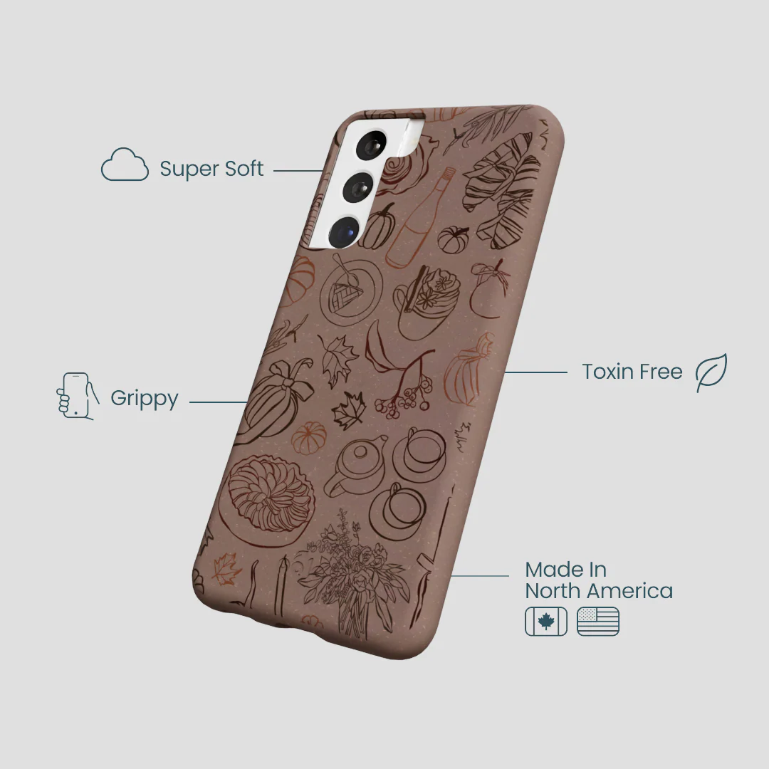 Chocolate Brown Autumn Sweets Samsung Galaxy S21 Case - Image 4