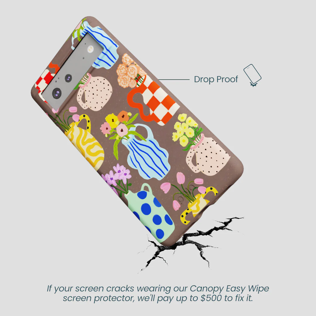Chocolate Brown Bloom Ceramics Google Pixel 6a Case - Image 4