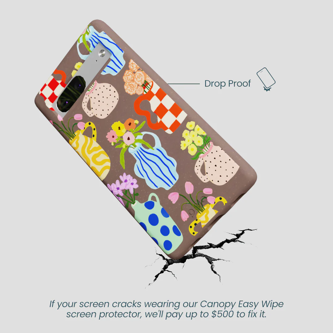 Chocolate Brown Bloom Ceramics Google Pixel 7 Case - Image 4