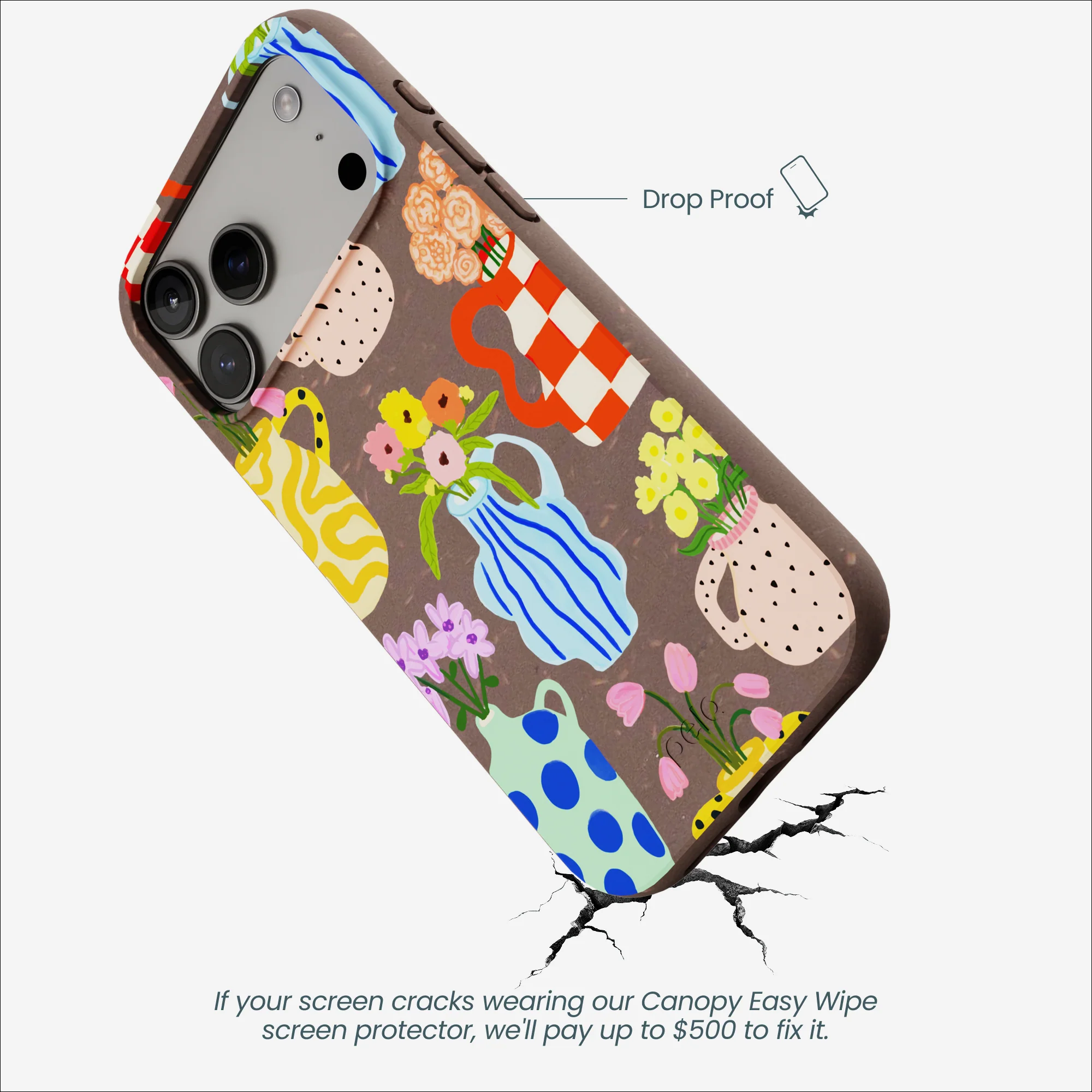 Chocolate Brown Bloom Ceramics iPhone 17 Pro Max Case - Image 5
