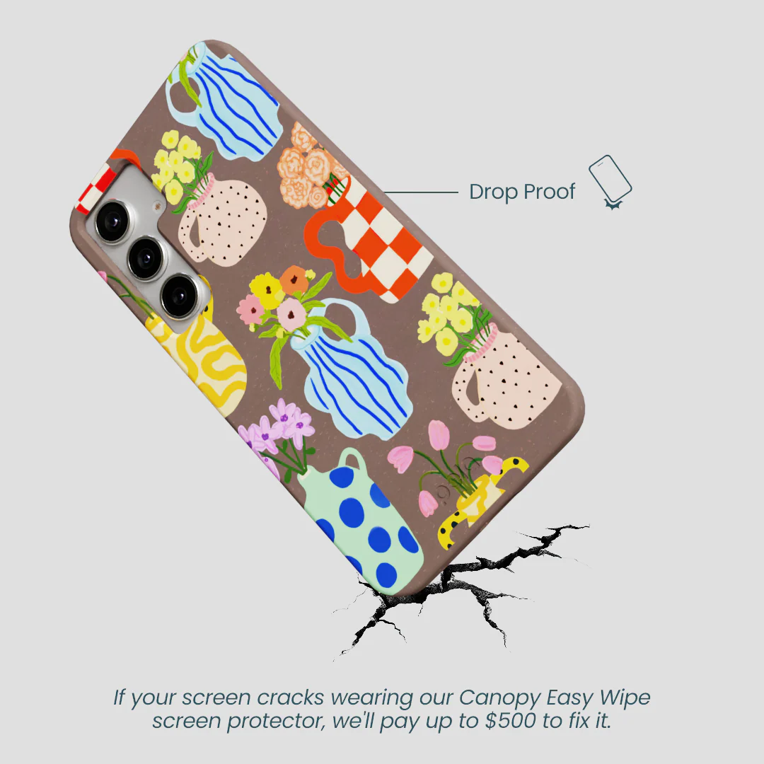 Chocolate Brown Bloom Ceramics Samsung Galaxy S25+(Plus) Case - Image 4