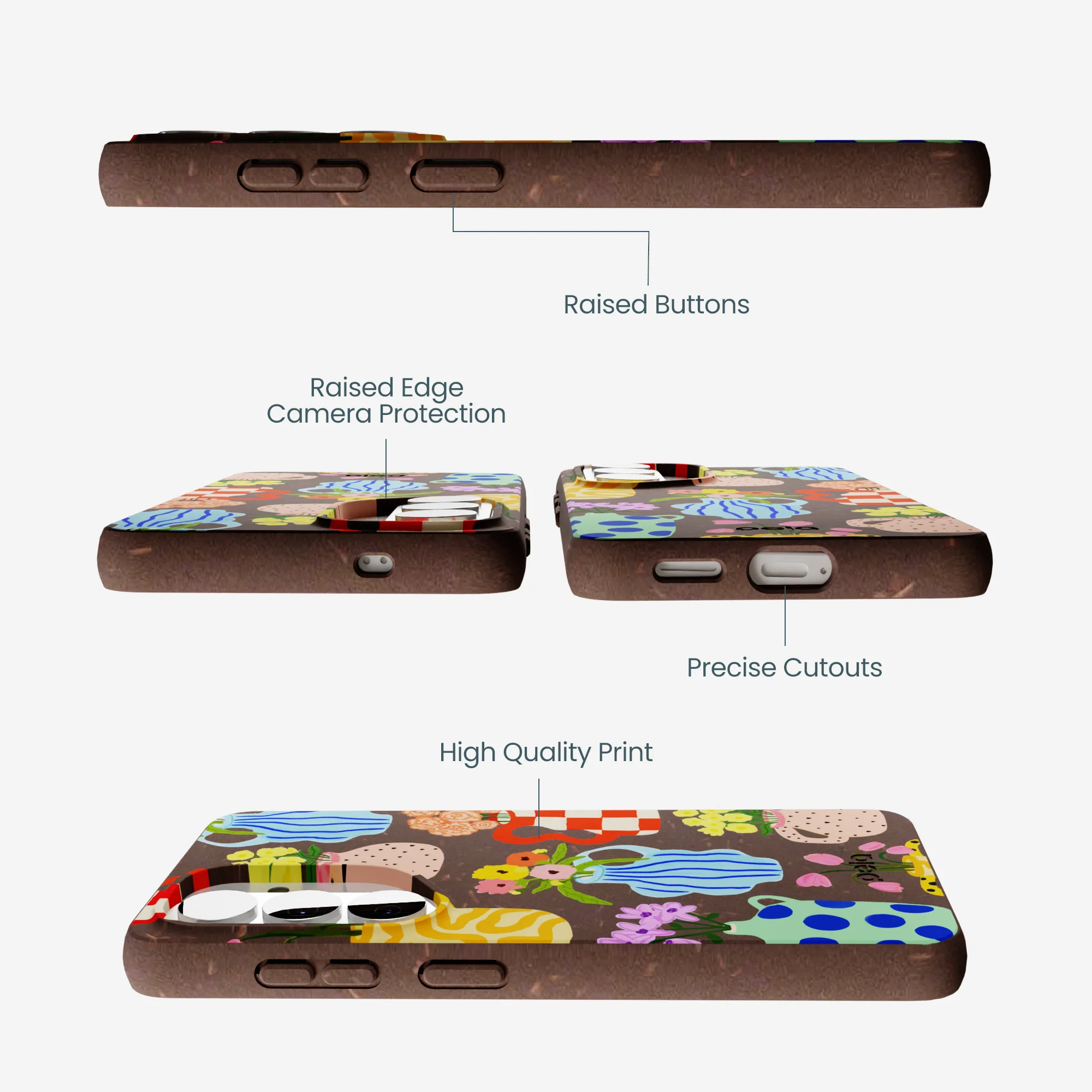 Chocolate Brown Bloom Ceramics Samsung Galaxy S26 Case - Image 2