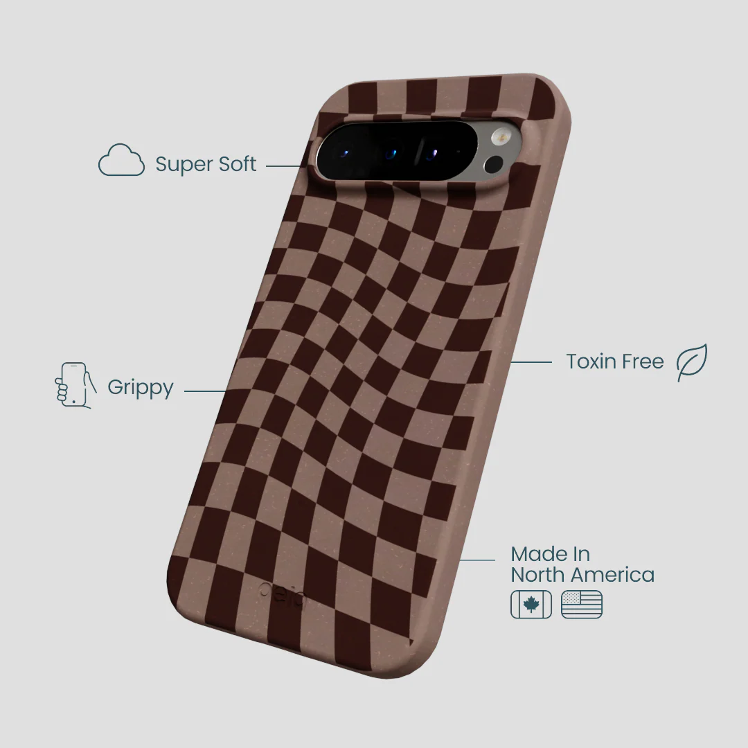 Chocolate Brown Cafe Check Google Pixel 9 Pro XL Case - Image 4