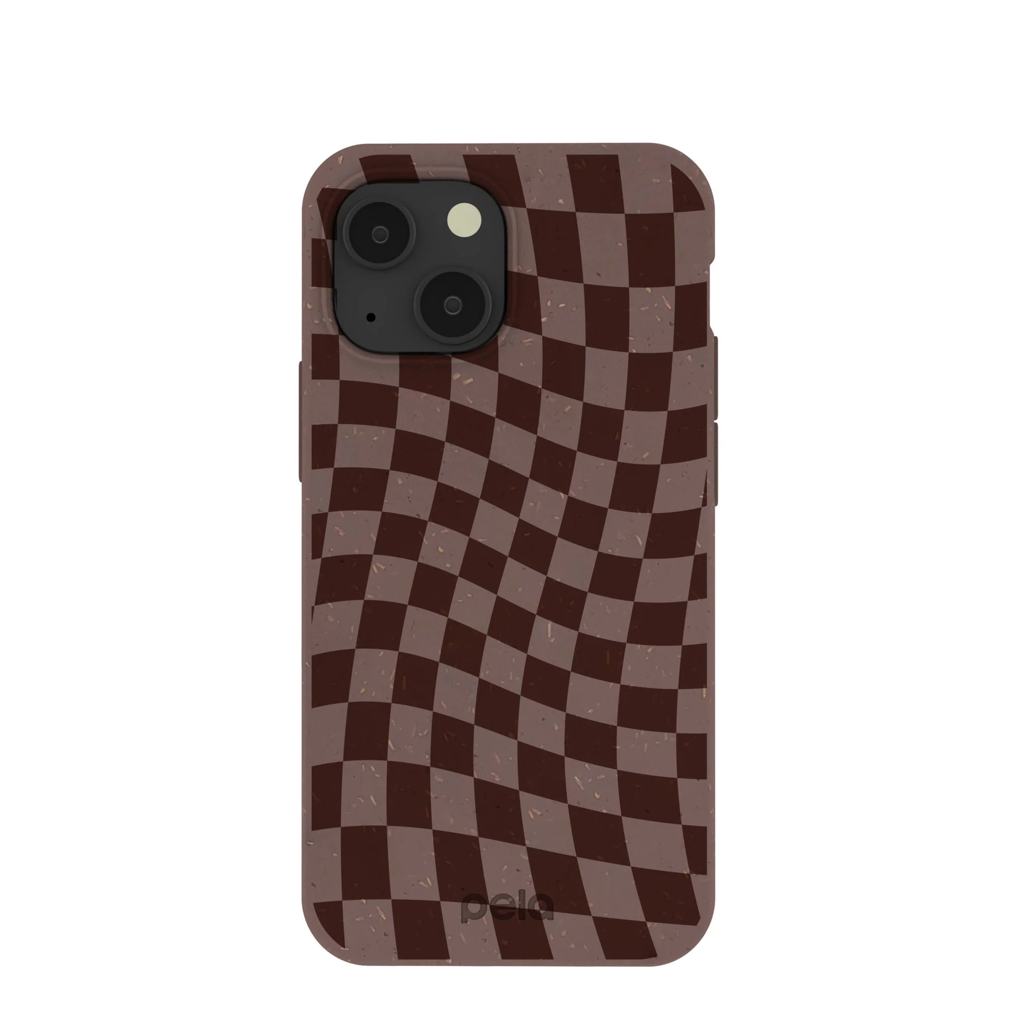 Chocolate Brown Cafe Check iPhone 13 Mini Case