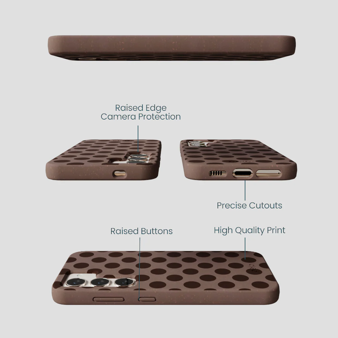 Chocolate Brown Cocoa Sprinkle Samsung Galaxy S24 Case - Image 3