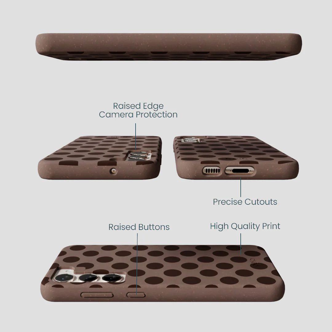 Chocolate Brown Cocoa Sprinkle Samsung Galaxy S24+(Plus) Case - Image 3