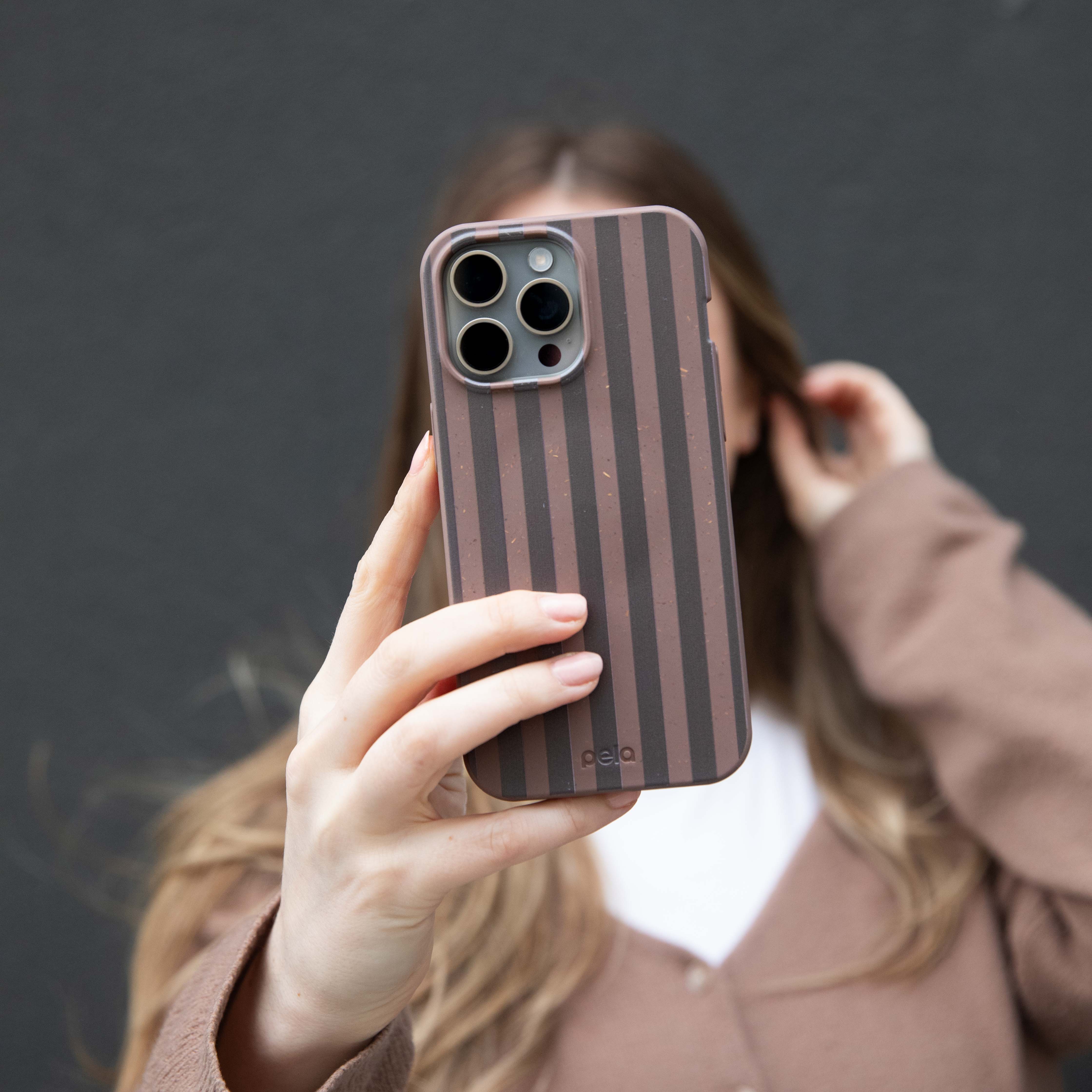 Chocolate Brown Cocoa Stripes Google Pixel 7 Case - Image 2