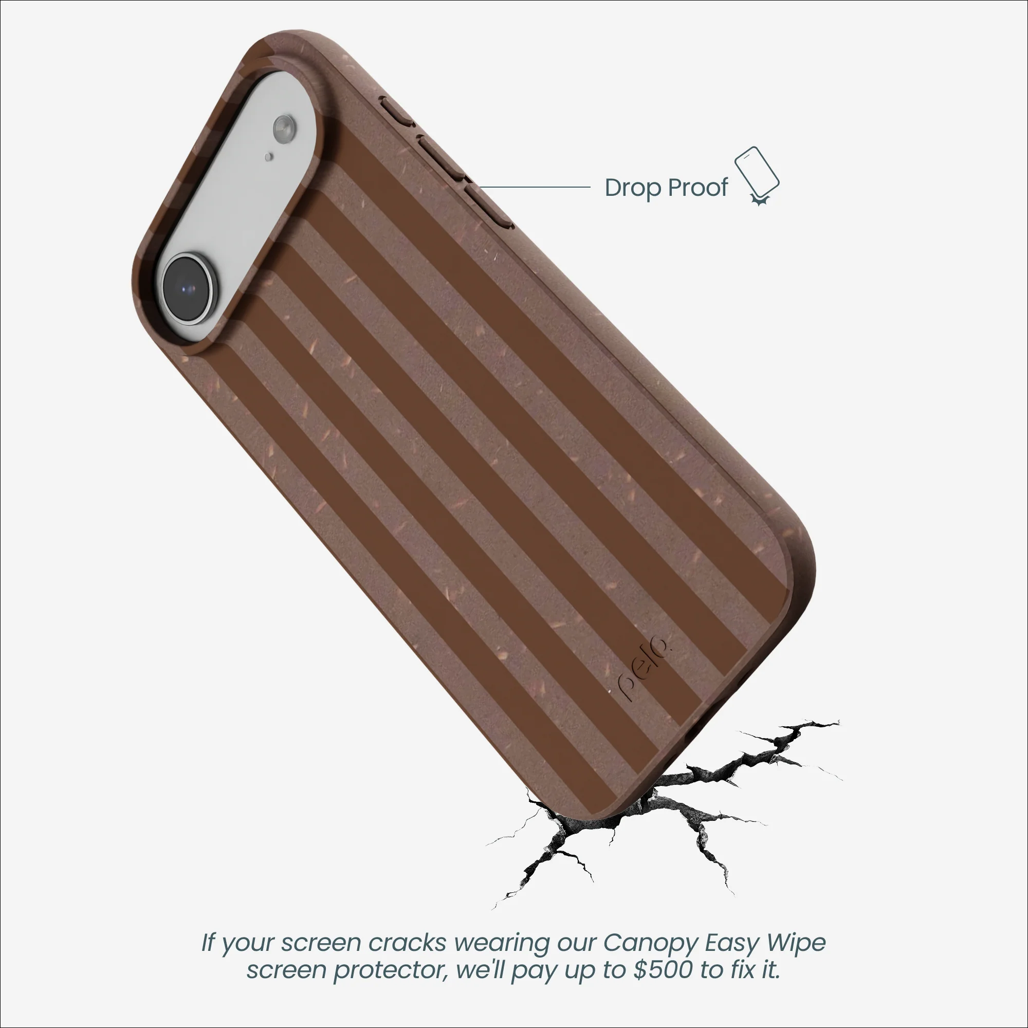 Chocolate Brown Cocoa Stripes iPhone Air Case - Image 5