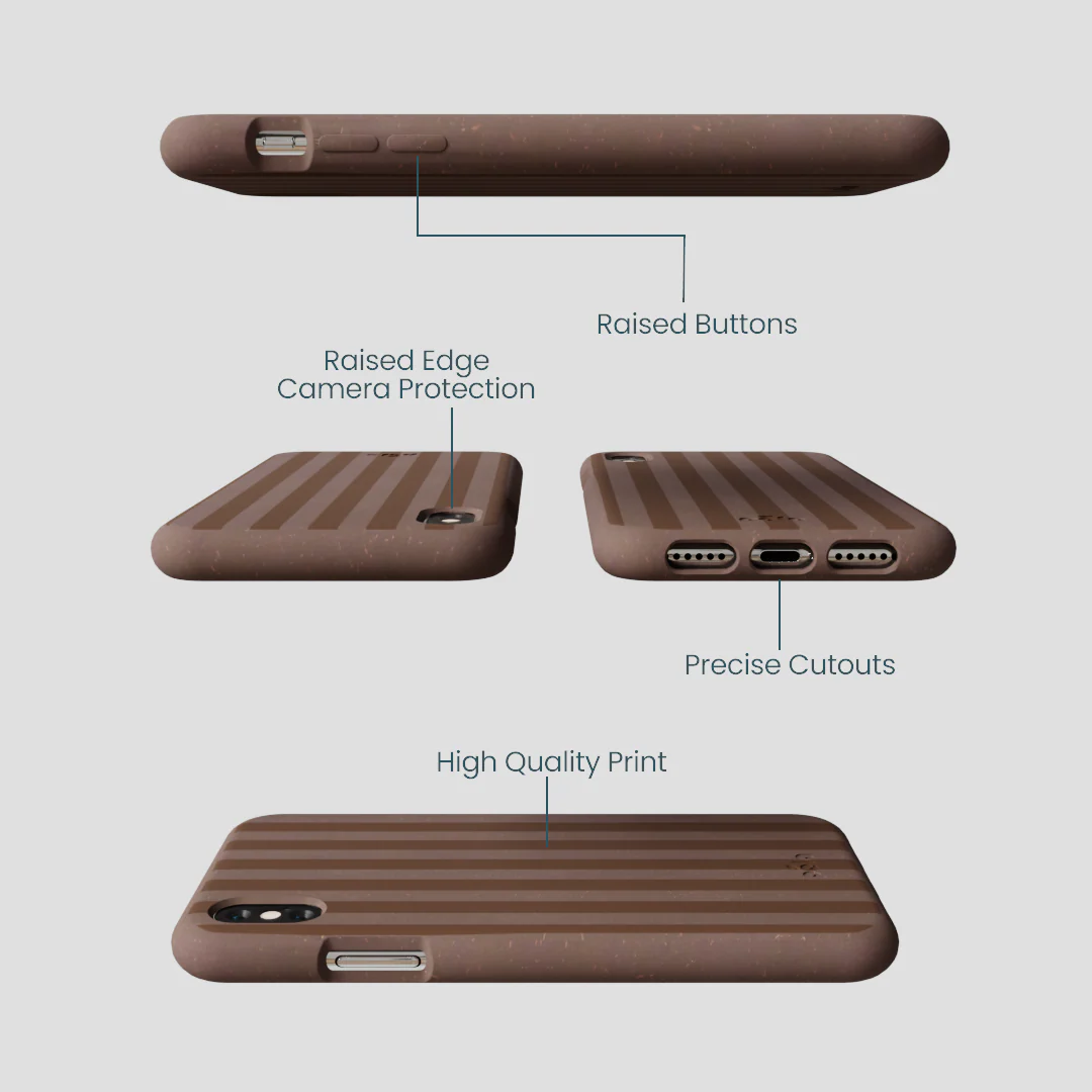 Chocolate Brown Cocoa Stripes iPhone XR Case - Image 3