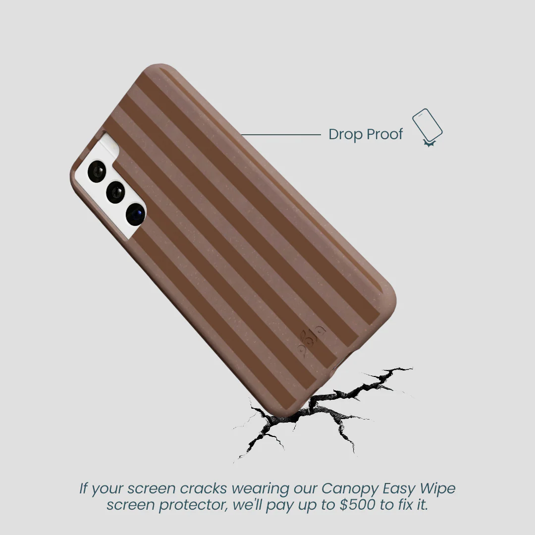 Chocolate Brown Cocoa Stripes Samsung Galaxy S21 Case - Image 5