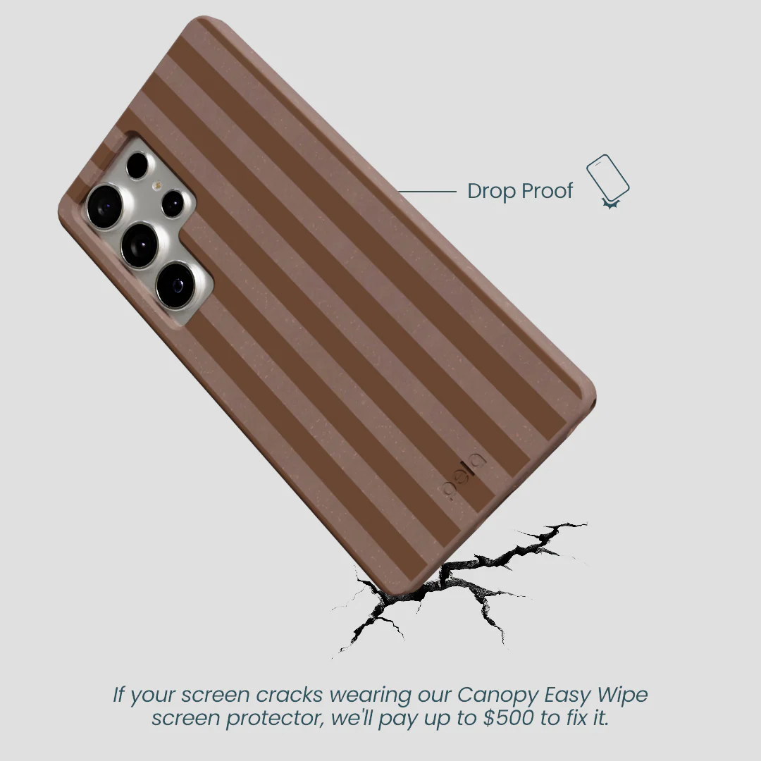 Chocolate Brown Cocoa Stripes Samsung Galaxy S25 Ultra Case - Image 5