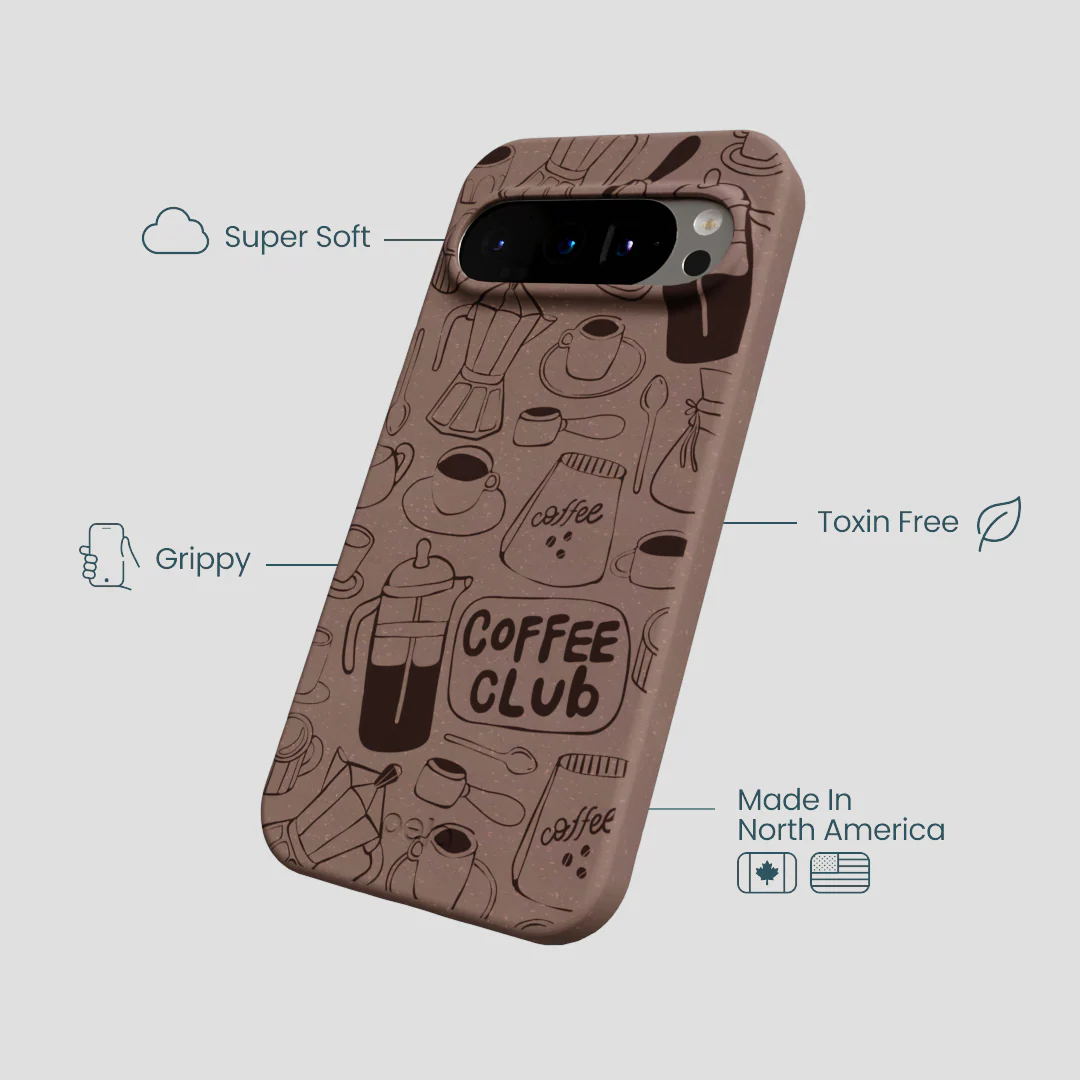 Chocolate Brown Coffee Club Google Pixel 9/9 Pro Case - Image 4