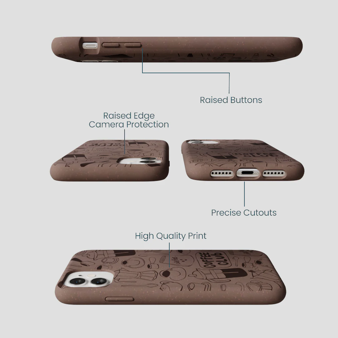 Chocolate Brown Coffee Club iPhone 11 Case - Image 3