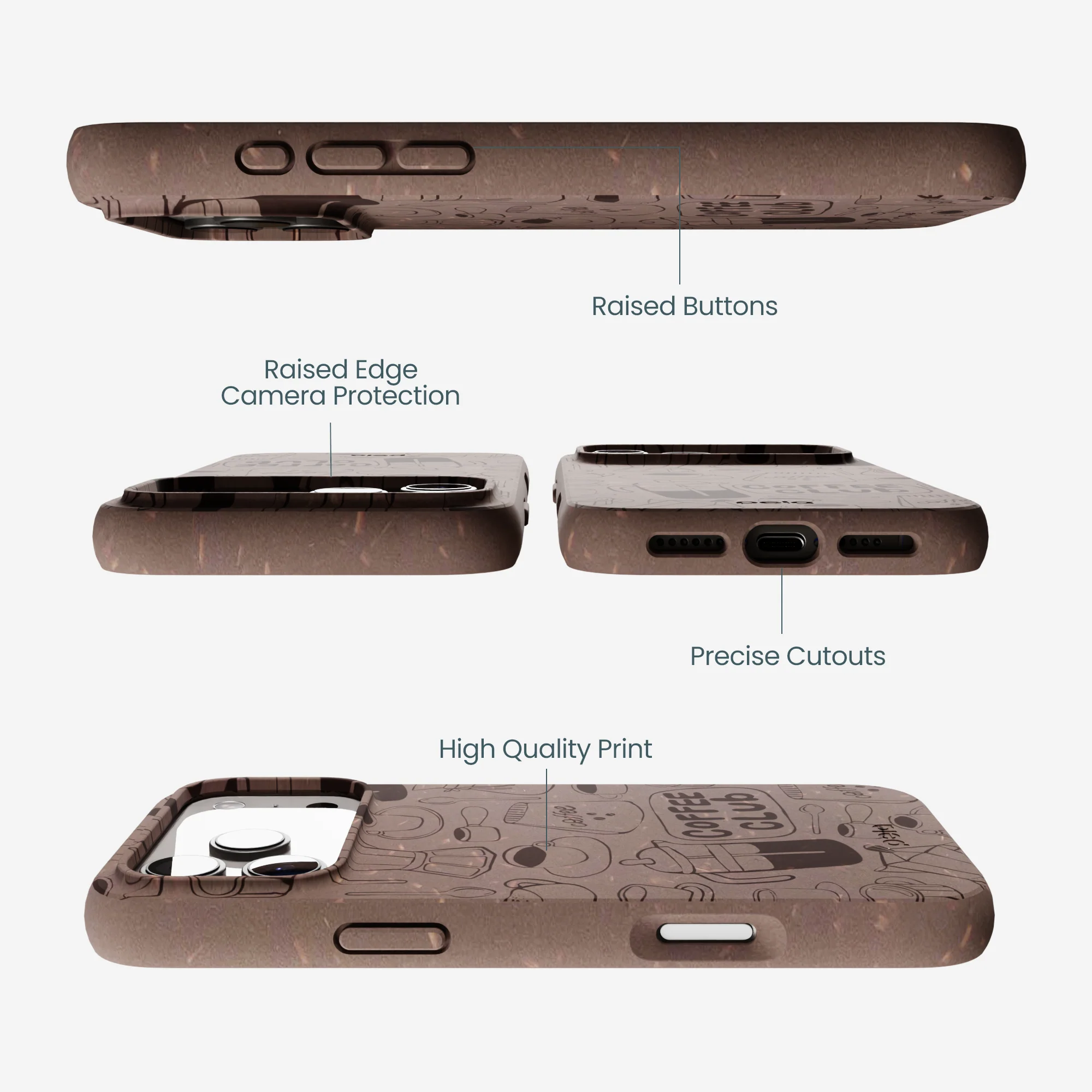 Chocolate Brown Coffee Club iPhone 17 Pro Max Case - Image 3