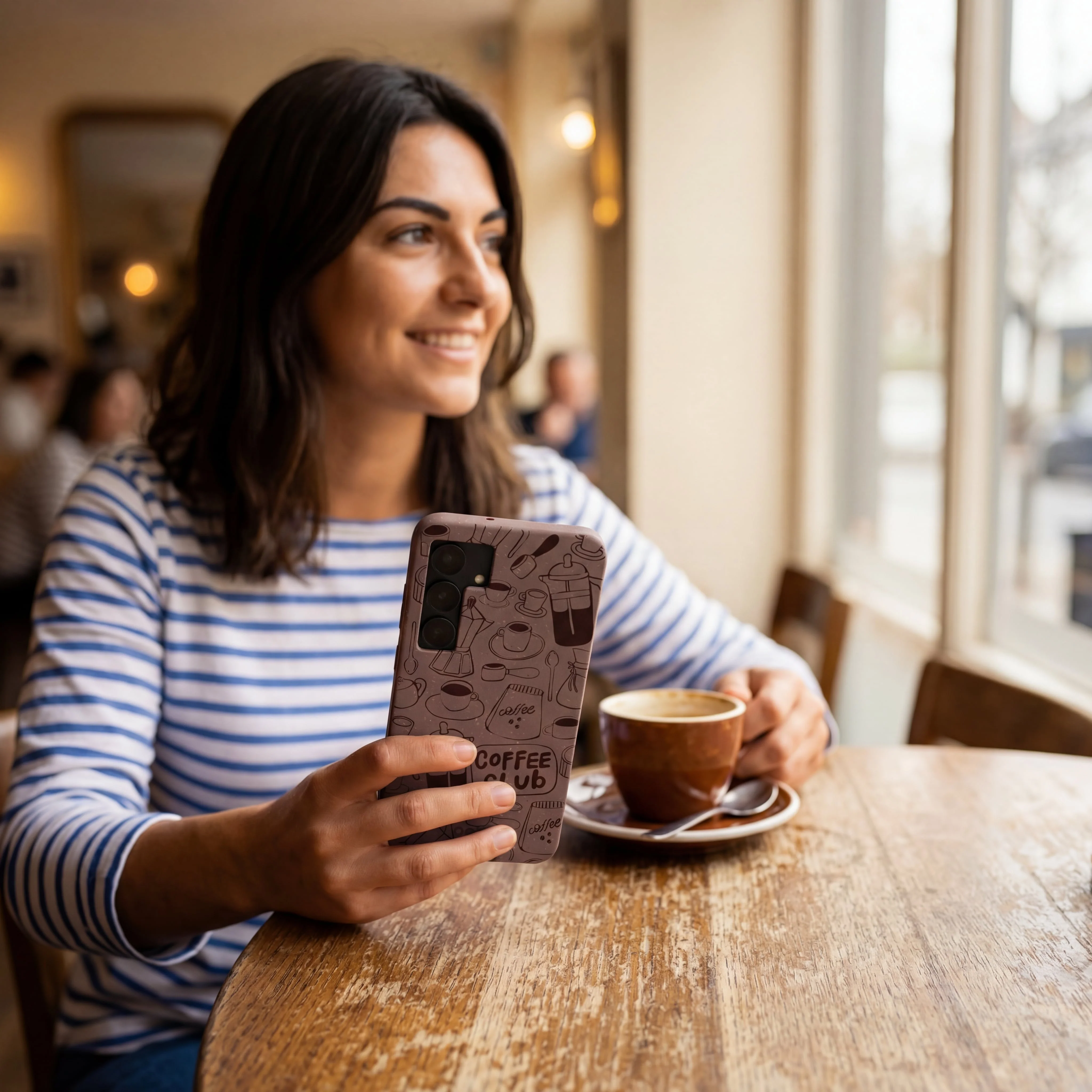 Chocolate Brown Coffee Club Samsung Galaxy S24 Case - Image 2