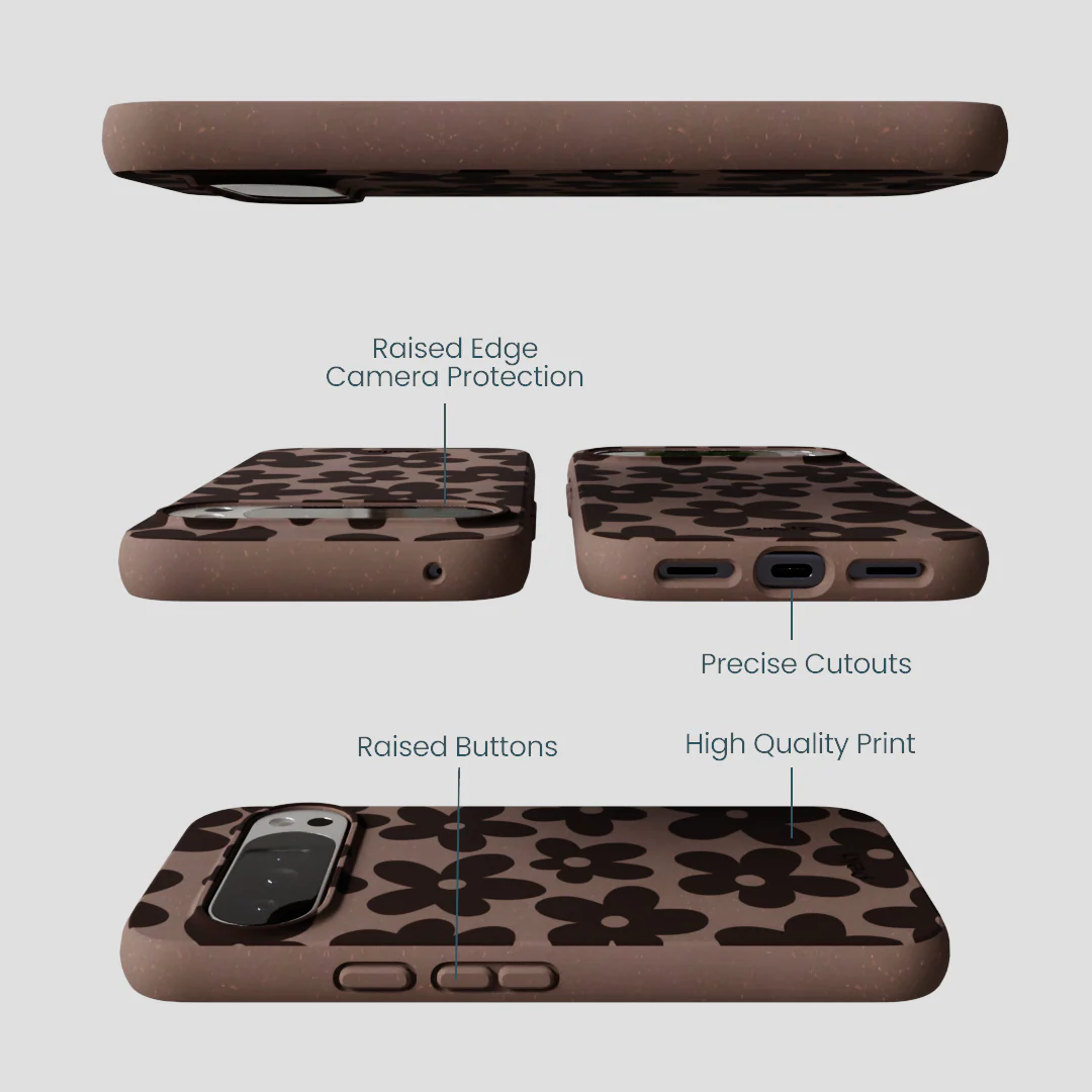 Chocolate Brown Earthy Blooms Google Pixel 10 Pro XL Case - Image 3