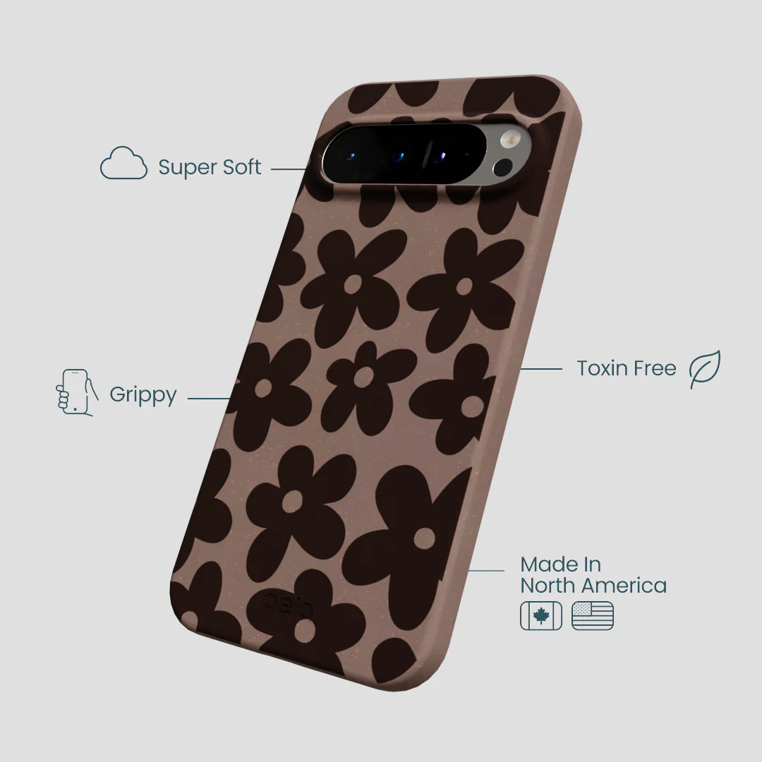 Chocolate Brown Earthy Blooms Google Pixel 9 Pro XL Case - Image 4