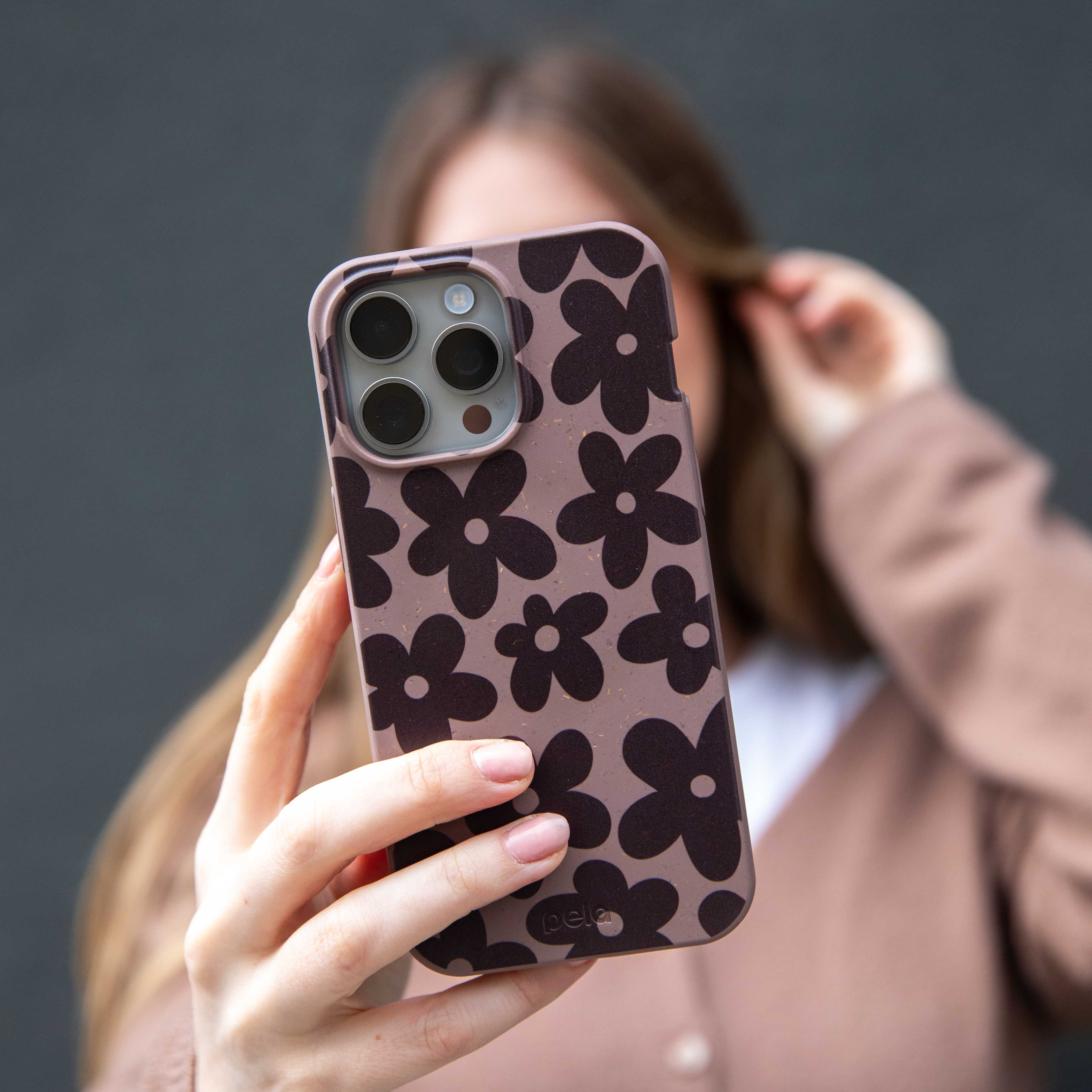 Chocolate Brown Earthy Blooms iPhone 15 Pro Max Case - Image 6