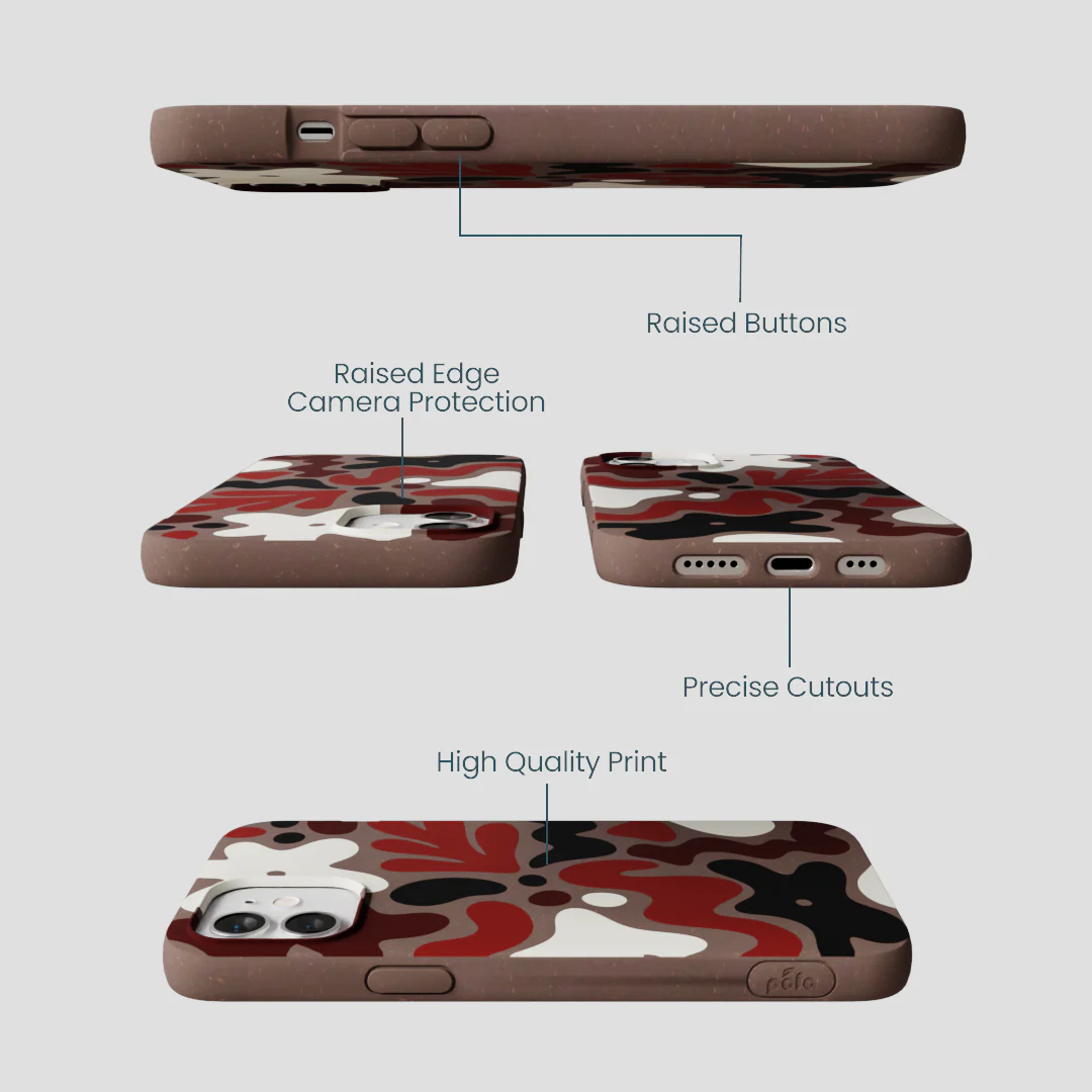 Chocolate Brown Earthy Curves iPhone 12/ iPhone 12 Pro Case - Image 3