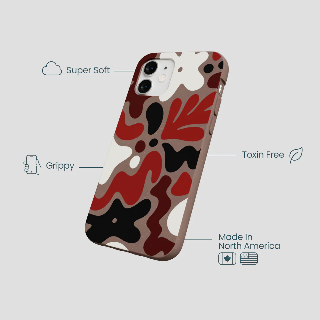 Chocolate Brown Earthy Curves iPhone 12 Mini Case - Image 4