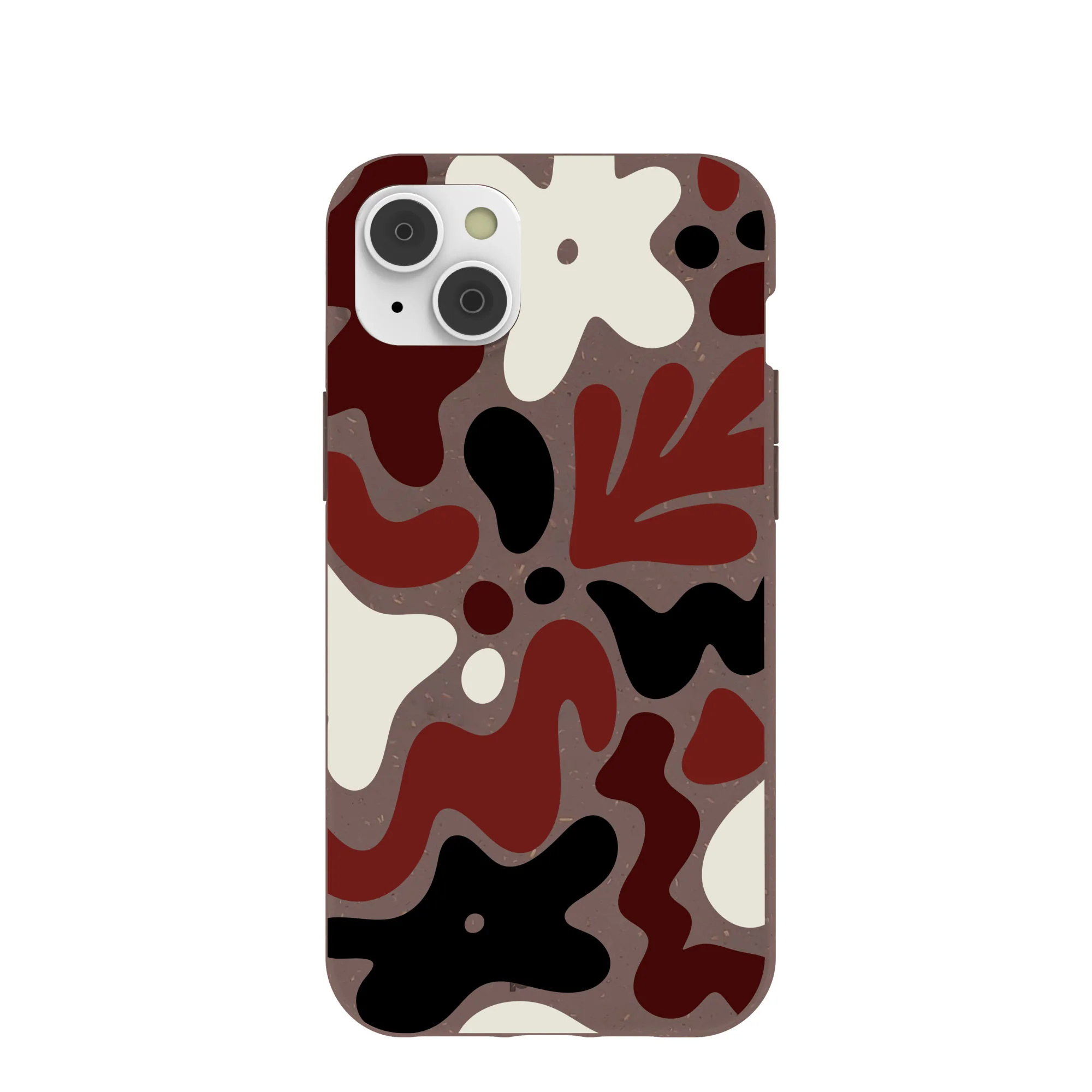 Chocolate Brown Earthy Curves iPhone 14 Plus Case
