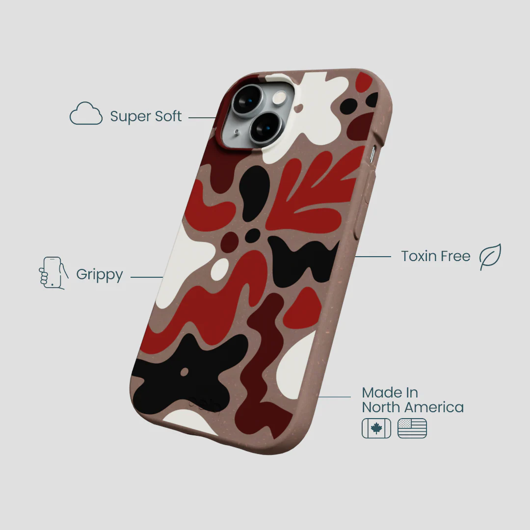 Chocolate Brown Earthy Curves iPhone 15 Case - Image 4
