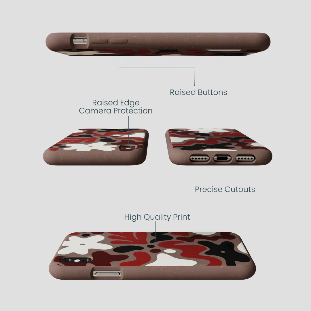 Chocolate Brown Earthy Curves iPhone XR Case - Image 3