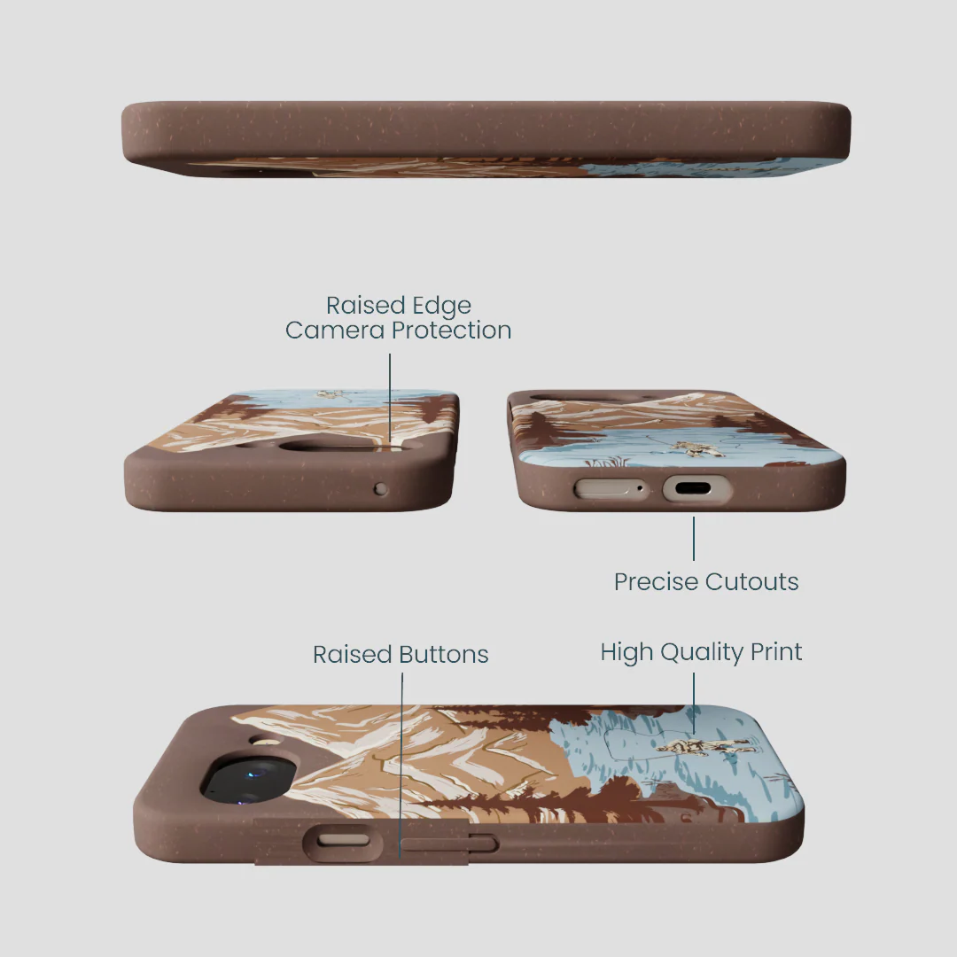 Chocolate Brown Gone Fishing Google Pixel 9a Case - Image 3