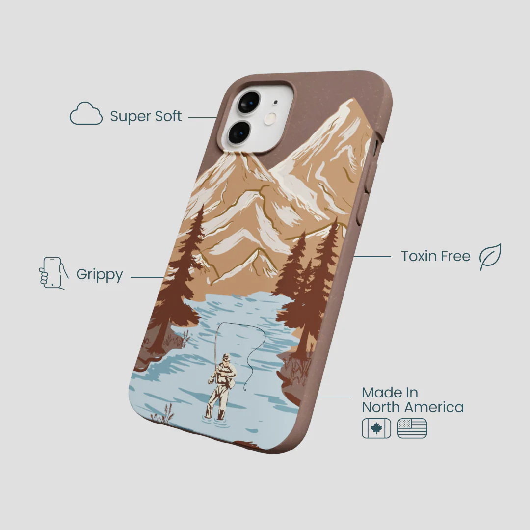 Chocolate Brown Gone Fishing iPhone 12/ iPhone 12 Pro Case - Image 4