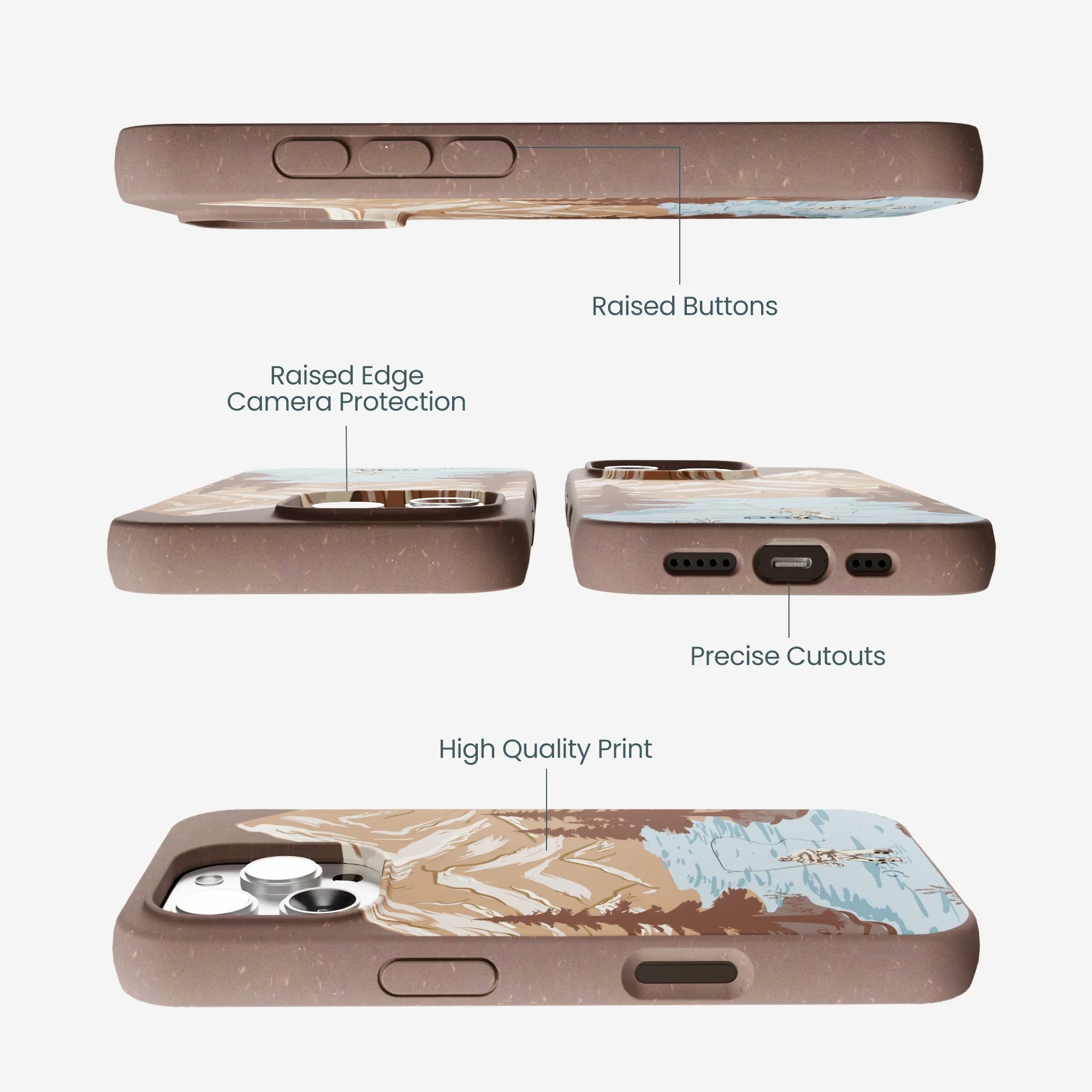 Chocolate Brown Gone Fishing iPhone 16 Pro Max Case - Image 3