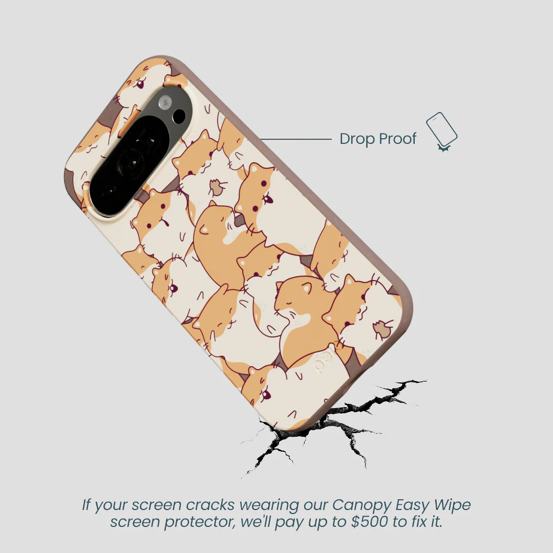 Chocolate Brown Happy Hamsters Google Pixel 10/10 Pro Case - Image 5