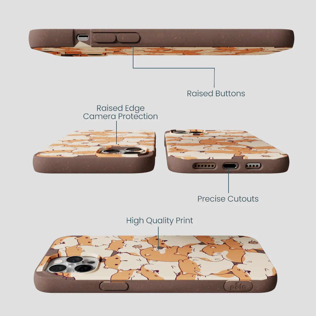 Chocolate Brown Happy Hamsters iPhone 12 Pro Max Case - Image 3