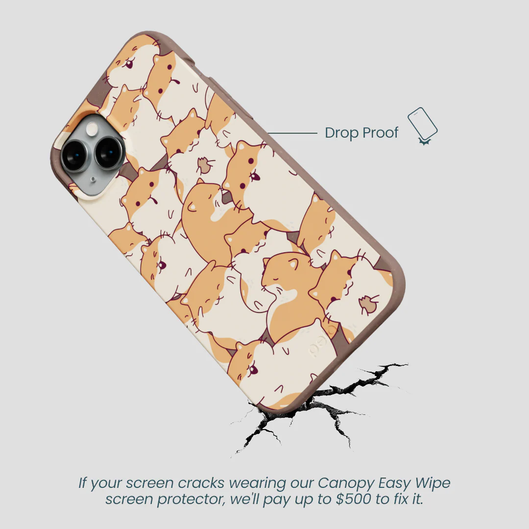 Chocolate Brown Happy Hamsters iPhone 14 Plus Case - Image 5