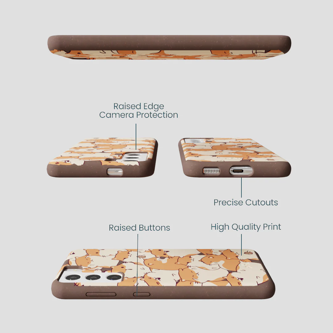 Chocolate Brown Happy Hamsters Samsung Galaxy S22 Case - Image 3