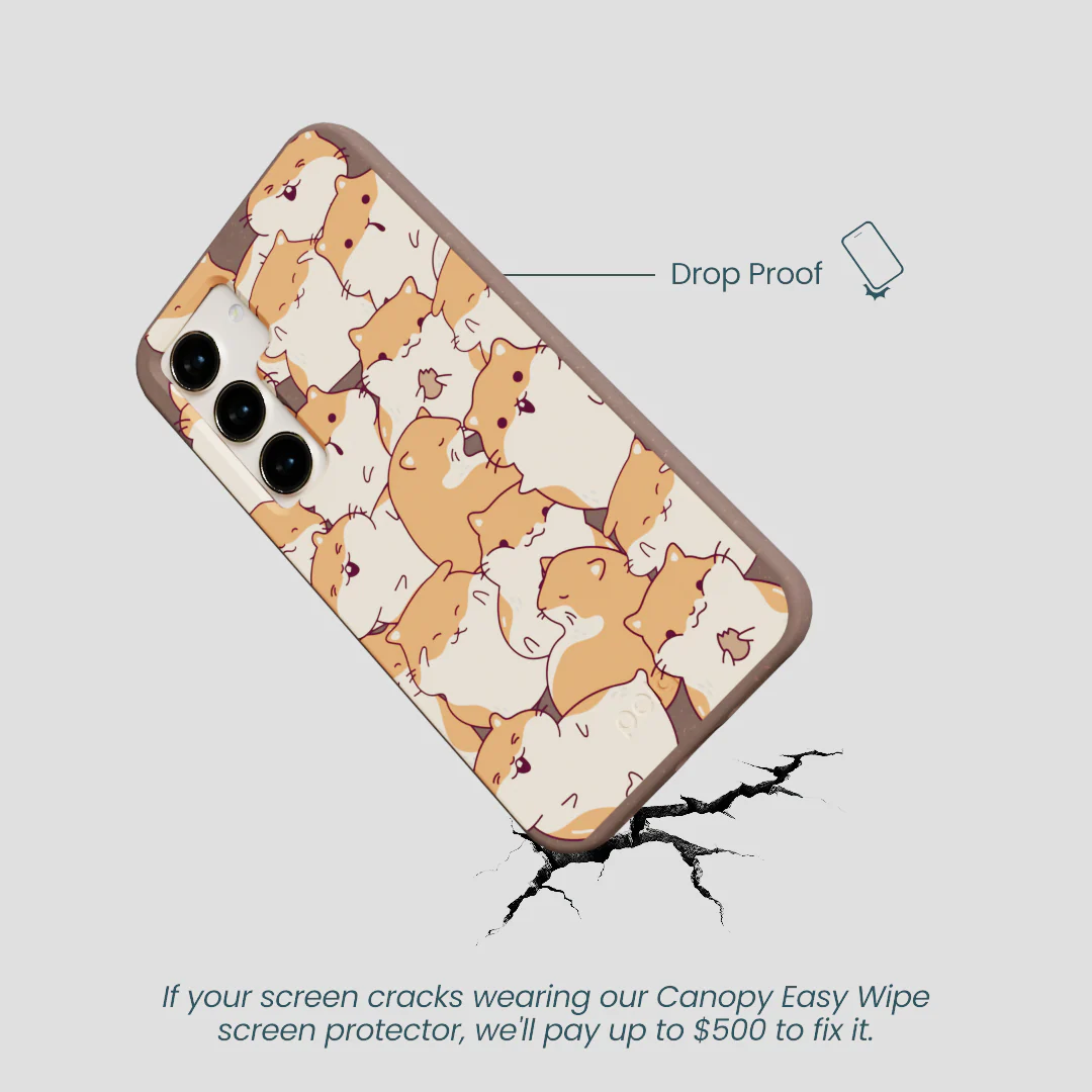 Chocolate Brown Happy Hamsters Samsung Galaxy S23 Case - Image 5