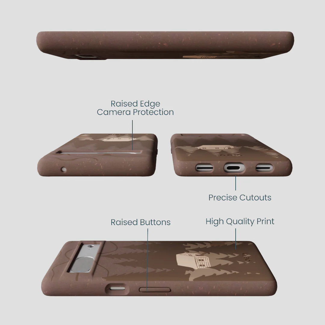 Chocolate Brown Hidden Cabin Google Pixel 7a Case - Image 3
