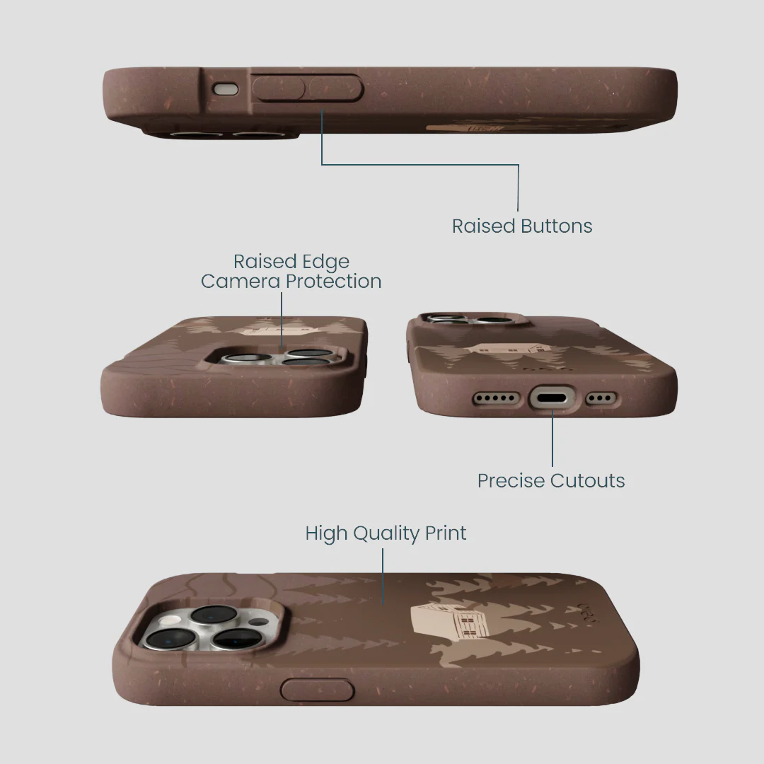 Chocolate Brown Hidden Cabin iPhone 15 Pro Case - Image 3