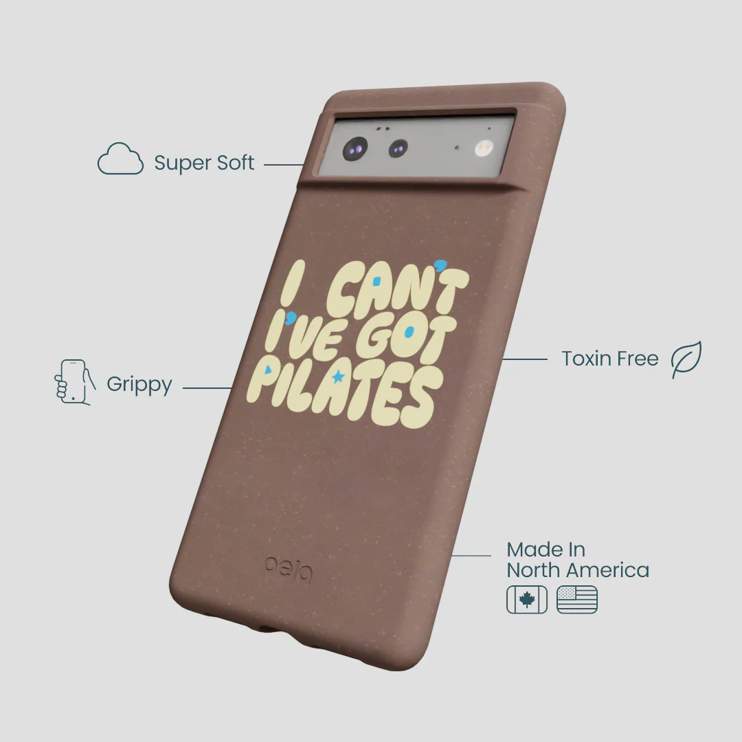 Chocolate Brown Ive got Pilates Google Pixel 6a Case - Image 4