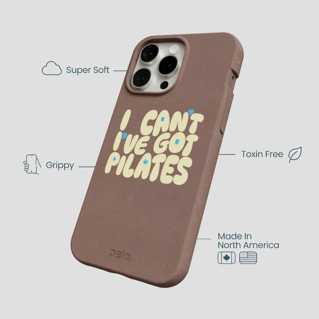 Chocolate Brown Ive got Pilates iPhone 14 Pro Max Case - Image 4