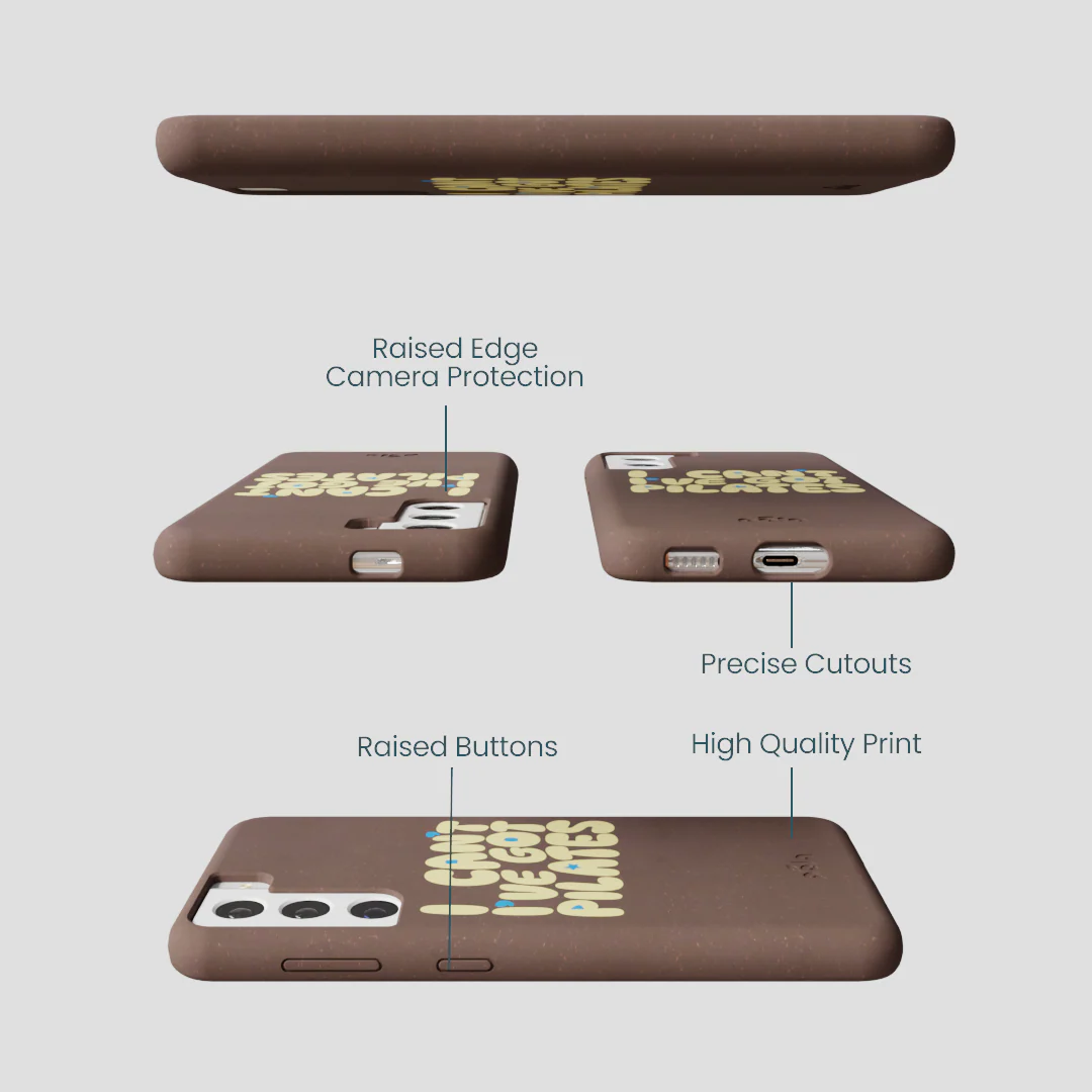 Chocolate Brown Ive got Pilates Samsung Galaxy S22 Case - Image 3